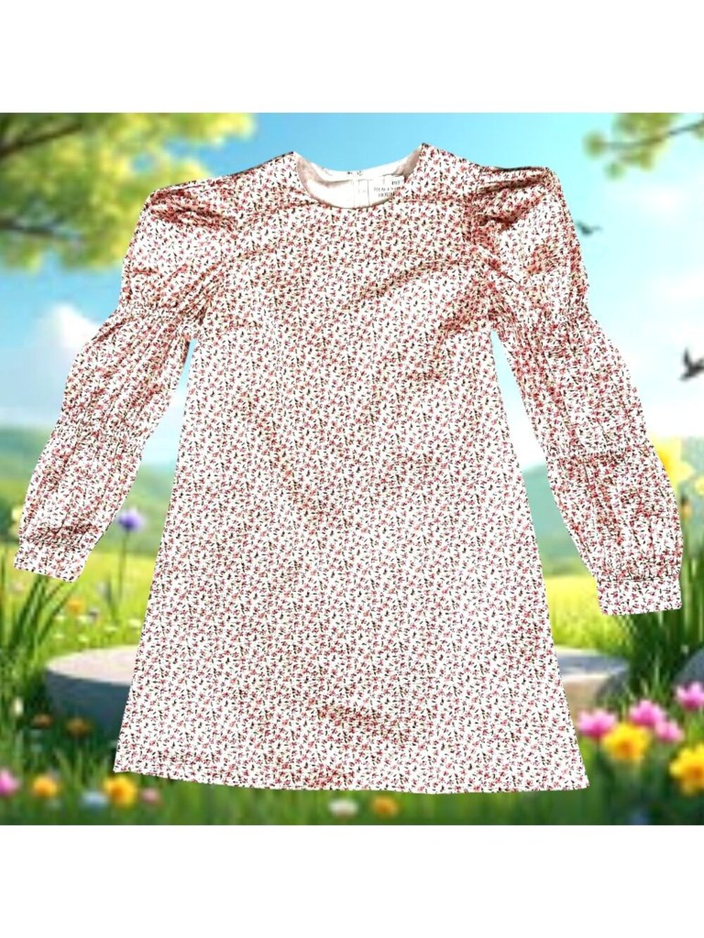 Hyacinth House Tuckernuck Floral Dress Small Puff Sleeves Clemons Back Zip EUC